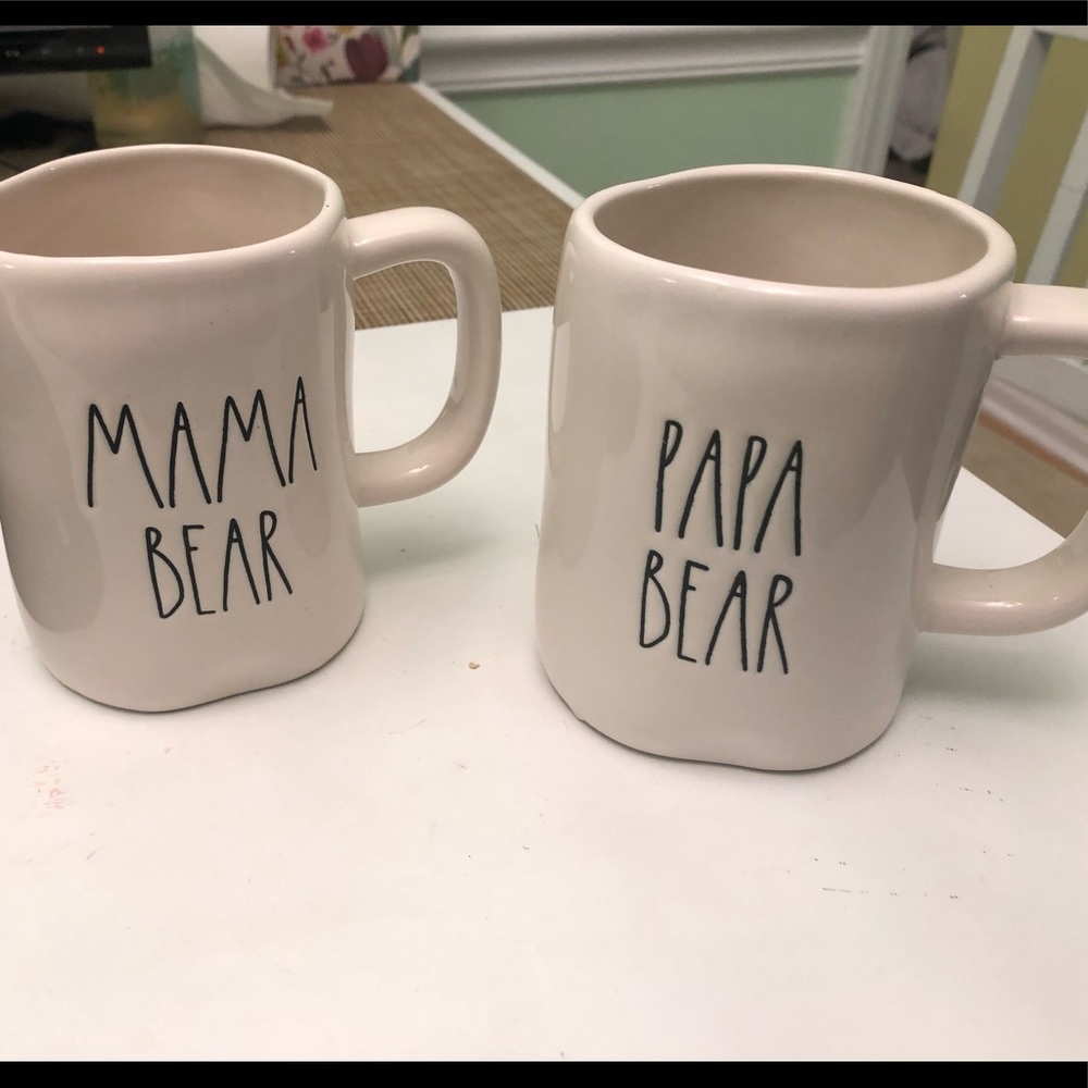 Rae Dunn mama/papa bear mug set